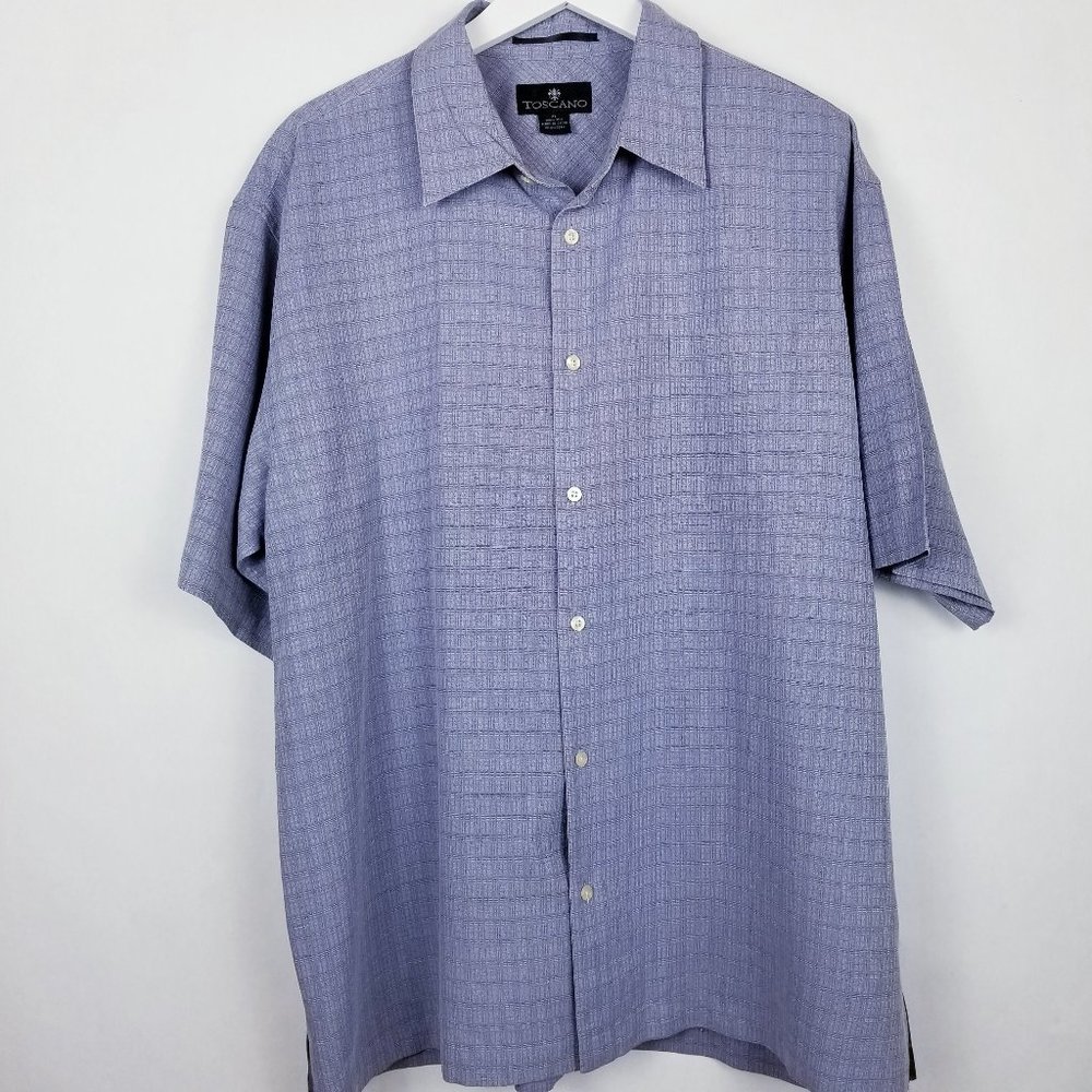 Toscano 100% Silk Casual Button Down Shirt - XL